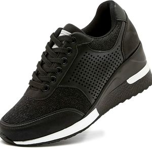 Size 9.5 Black Wedged Sneakers